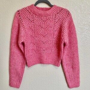 Industry Republic Clothing pink sweater women knit mock neckline sweater size M